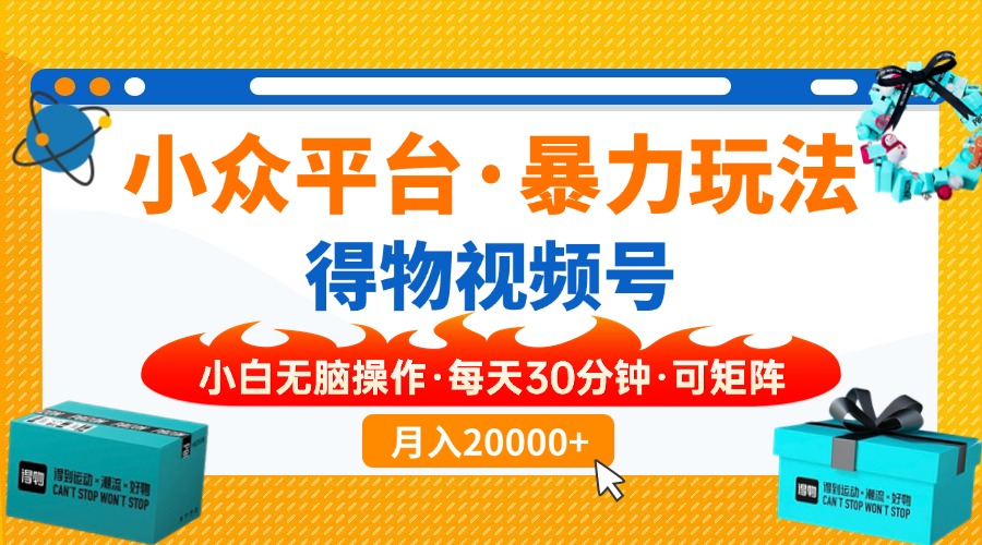小众平台暴力玩法，一键搬运爆款视频，可矩阵小白无脑操作，每天30分钟…-鼎铸网