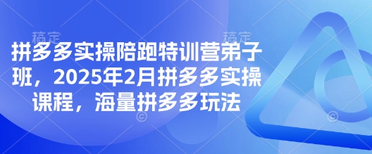 eb6e4fceac380522e35414499b74061a.jpeg 拼多多实操陪跑特训营弟子班,2025年2月拼多多实操课程,海量拼多多玩法