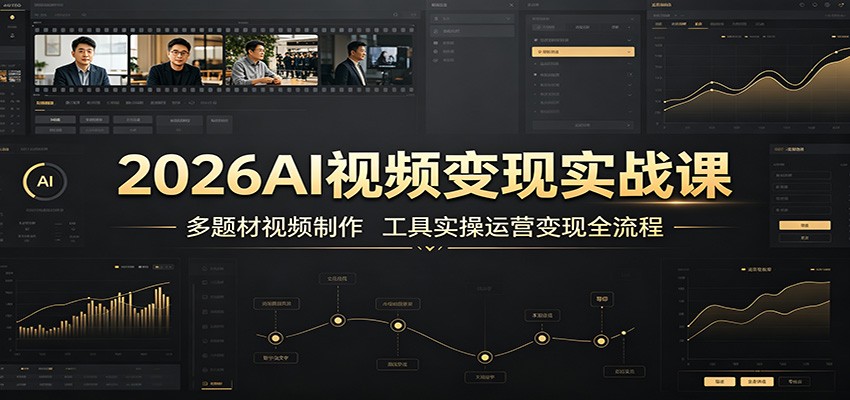 2026AI视频变现实战课：多题材视频制作，工具实操运营变现全流程-鼎铸网