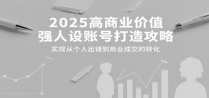 2025高商业价值强人设账号打造攻略，实现从个人出镜到商业成交的转化-鼎铸网
