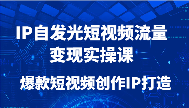 IP自发光短视频流量变现实操课，爆款短视频创作IP打造-鼎铸网