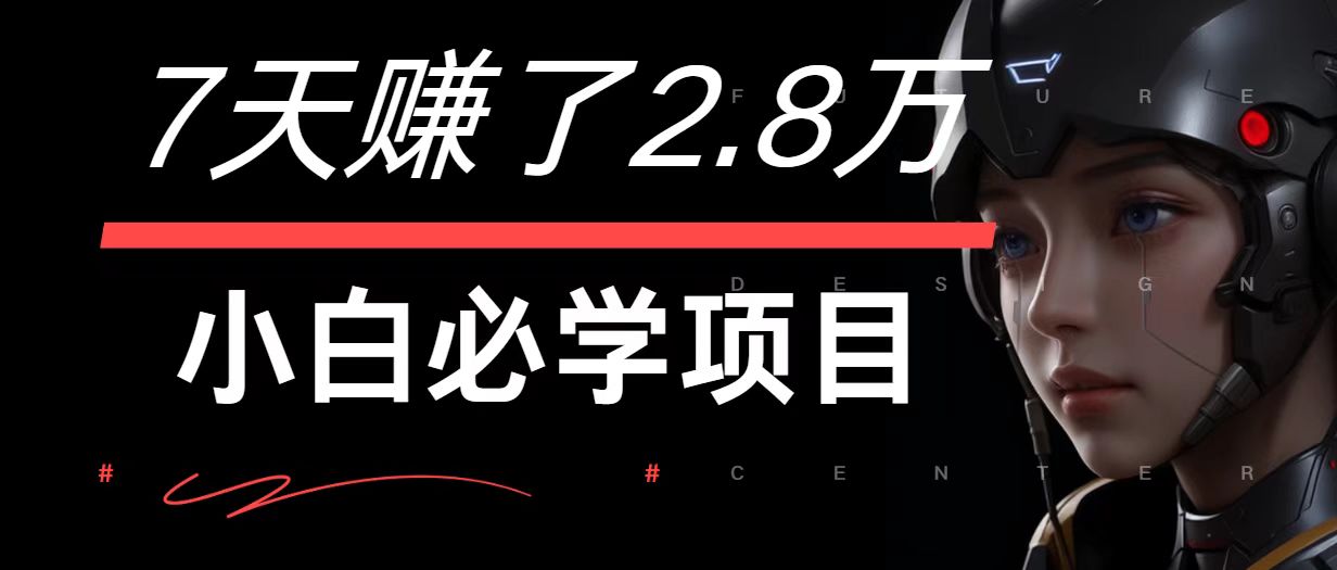 7天赚了2.8万！每单利润最少500+，轻松月入7万+小白有手就行-鼎铸网