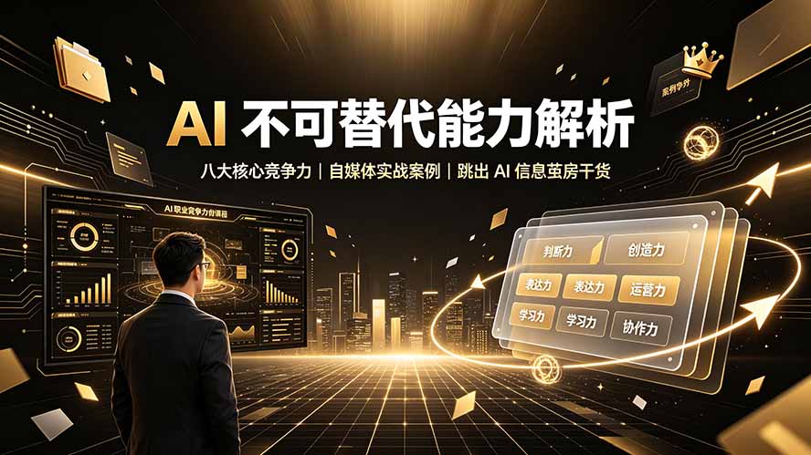 付费文章:AI 不可替代能力解析▸八大核心竞争力|自媒体实战案例|跳出 AI 信息茧房干货-鼎铸网