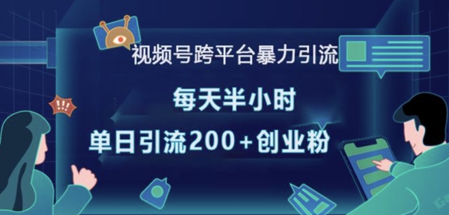视频号跨平台暴力引流，每天半小时，单日引流200+精准创业粉-鼎铸网