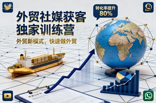 外贸社媒获客独家训练营,外贸新模式,快速做外贸(更新26年07月27日)-鼎铸网