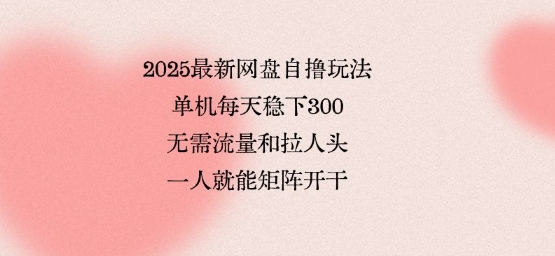 ee2d39333e508433df7d4b4bc027a02c.jpeg 2025最新网盘自撸玩法,单机每天稳下3张,无需流量和拉人头,一个人就可轻松矩阵,全网独一份【揭秘】