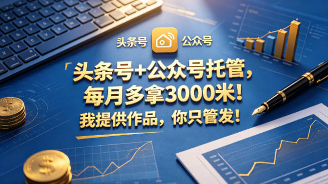 ee33ff0f0d871030fe4a089b163204f9.jpeg 头条号+公众号托管,每月多拿3000米!我提供作品,你只管发!【揭秘】