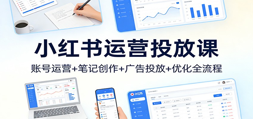 小红书运营投放课：账号运营+笔记创作+广告投放+优化全流程-鼎铸网