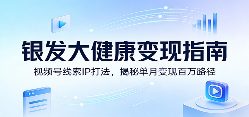 银发大健康变现指南：视频号线索IP打法，揭秘单月变现百万路径-鼎铸网