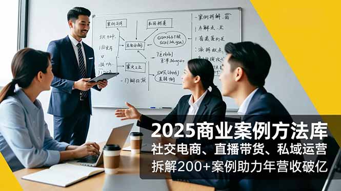eefcd9d031480af27a35fc564f8b42ae.jpeg 2025商业案例方法库,社交电商、直播带货、私域运营,拆解200+案例助力年营收破亿