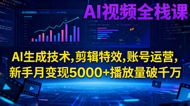 ef2e839379dae4f327e9298f799ed389.jpeg AI视频全栈课:AI生成技术,剪辑特效,账号运营,新手月变现5000+播放量破千万