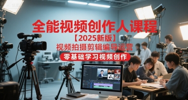 ef314811ad4e85240bd025d3f9409301.jpeg 全能视频创作人课程【2025新版】视频拍摄剪辑编导运营,零基础学习视频创作(更新)