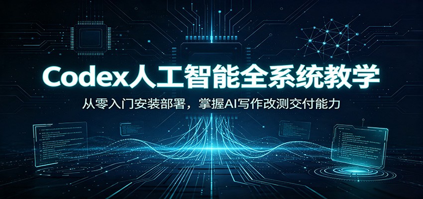 Codex人工智能全系统教学:从零入门安装部署,掌握AI写作改测交付能力-鼎铸网