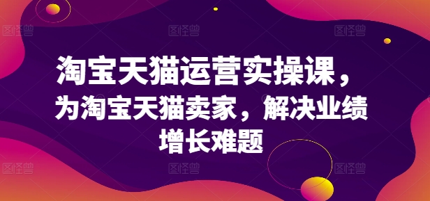 淘宝天猫运营实操课，为淘宝天猫卖家，解决业绩增长难题-鼎铸网