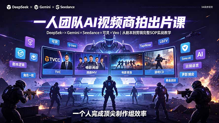 f0b8d4fe4debbda7ecabb9602f0b9589.jpeg 一人团队AI视频商拍出片课:DeepSeek×Gemini×Seedance×可灵×Veo,从剧本到剪辑完整SOP实战教学