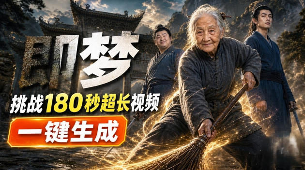 f0ebd2ae36b2d9dab75fed777419ea3b.jpeg 即梦挑战180秒超长视频!一键生成3分钟电影?完整制作流程详细分享!