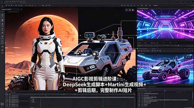 AIGC影视剪辑进阶课：DeepSeek生成脚本+Martini生成视频+剪辑后期，完整制作AI短片-鼎铸网
