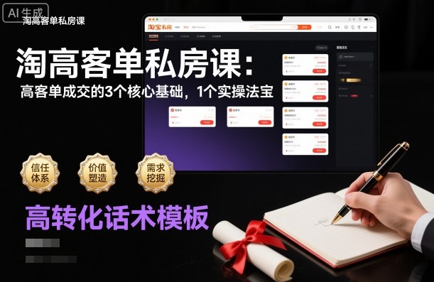 淘高客单私房课：高客单成交的3个核心基础，1个实操法宝-鼎铸网