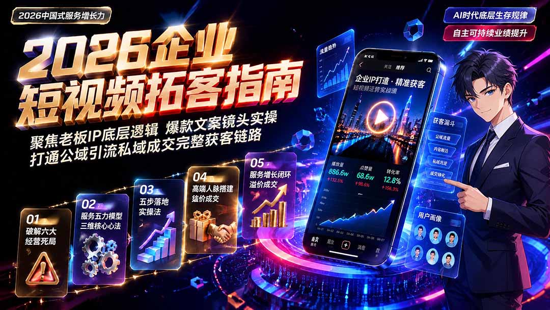 2026AI时代服务增长力实战课-无水印|五力模型三维心法教学,破解门店客源流失低价内卷实现长效业绩增长-鼎铸网