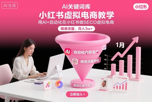 f1559bf4704c9ea96ffd3c5cf596d433.jpeg 小红书虚拟电商项目,用AI+自动化在小红书做SEO虚拟电商,精准流量,月入3w+