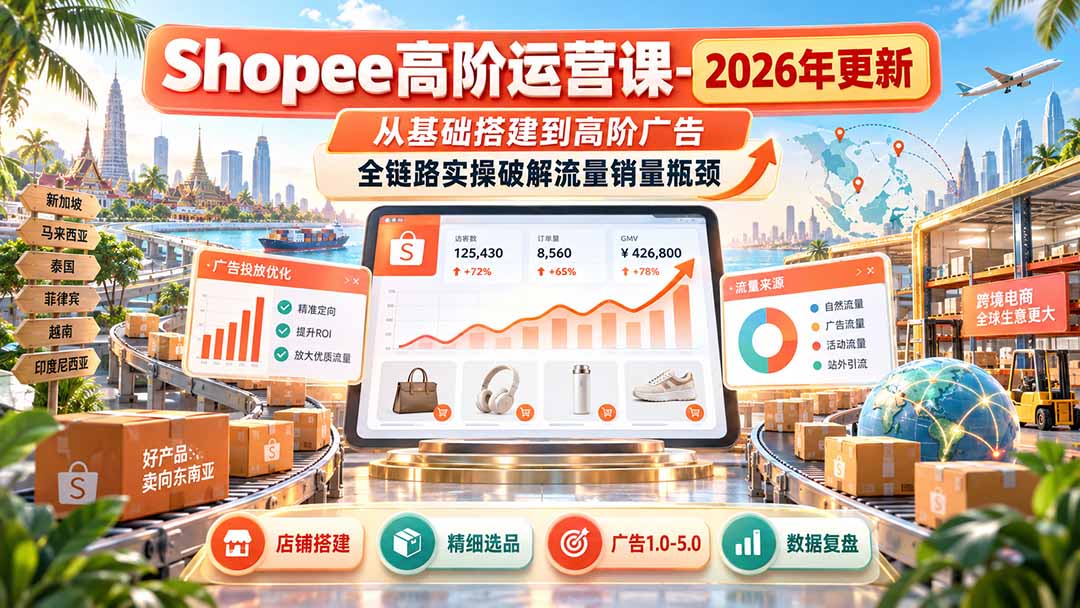 f187261e643959edb9db5ddc46ac4e59.jpeg Shopee高阶运营课-更新9月,从基础搭建到高阶广告,全链路实操破解流量销量瓶颈