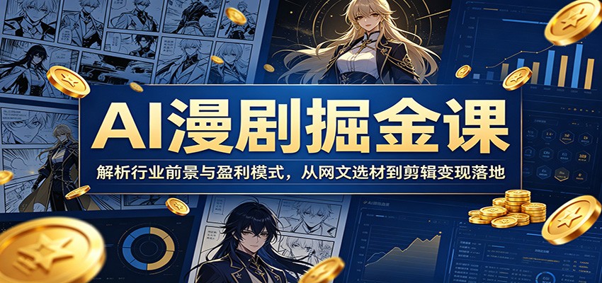 AI漫剧掘金课:解析行业前景与盈利模式,从网文选材到剪辑变现落地-鼎铸网