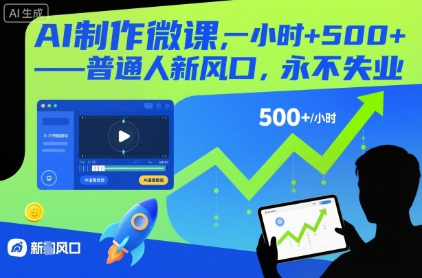 AI制作微课，一小时5张+，普通人新风口，永不失业-鼎铸网