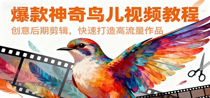 爆款神奇鸟儿视频教程，创意后期剪辑，快速打造高流量作品-鼎铸网