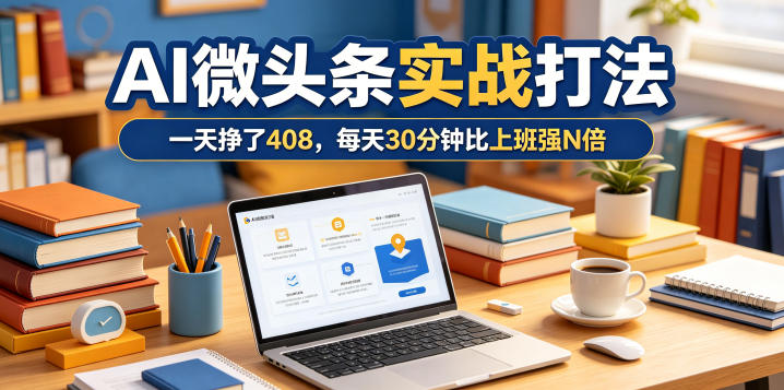 一天挣了408,AI微头条实战打法,每天30分钟比上班强N倍-鼎铸网