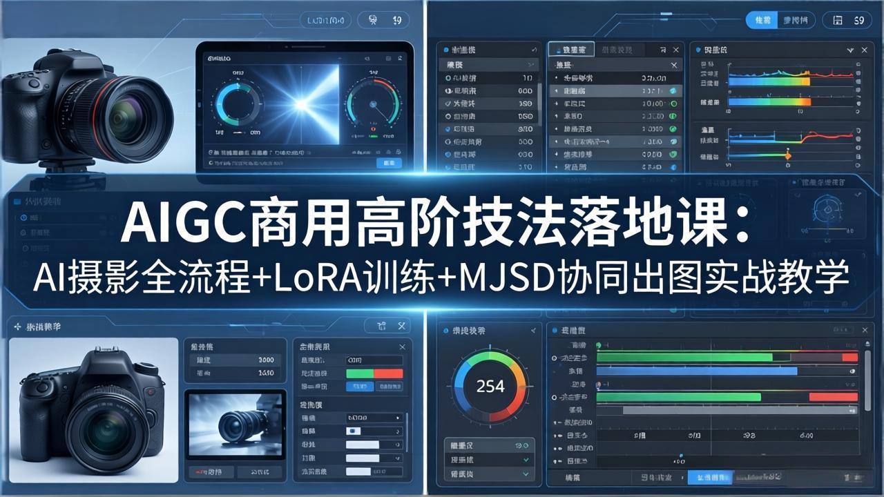 AIGC商用高阶技法落地课:AI摄影全流程+LoRA训练+MJSD协同出图实战教学-鼎铸网