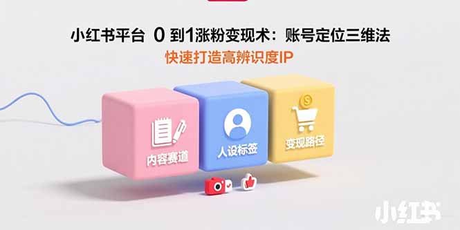 小红书平台0到1涨粉变现术:账号定位三维法,快速打造高辨识度IP-鼎铸网