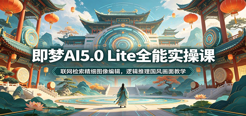 即梦AI5.0 Lite全能实操课：联网检索精细图像编辑，逻辑推理国风画面教学-鼎铸网