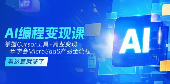 AI编程变现课：掌握Cursor工具+商业变现，一年学会MicroSaaS产品全流程-鼎铸网