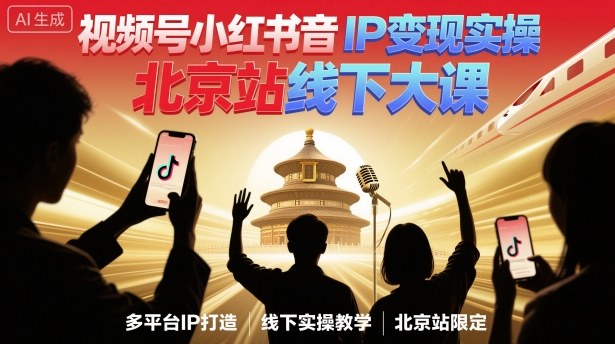 f59e824dc30b04add6f0b86c1e4a7ba6.jpeg 视频号小红书抖音IP变现实操北京站线下大课,40+行业短视频高变现姿势,100+IP高变现实操技术