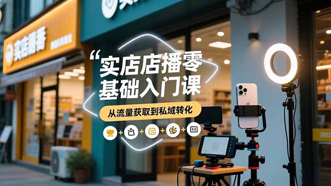 实体店播零基础入门课,实体店+短视频+直播+微信生态+私域社群,从流量获取到私域转化-鼎铸网