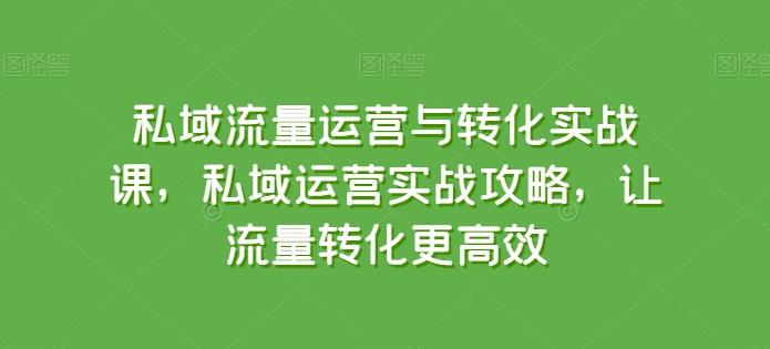f5e36d1f752b0c9c1ede6222c8817119.jpeg 私域流量运营与转化实战课,私域运营实战攻略,让流量转化更高效