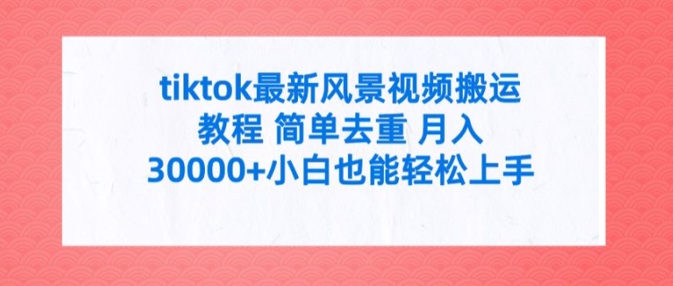 f67394568c76dda5728c5df9488a3785.jpeg tiktok最新风景视频搬运教程 简单去重 月入3W+小白也能轻松上手【揭秘】