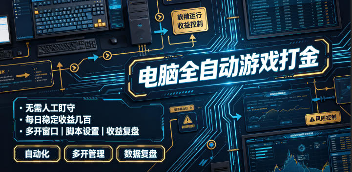 电脑全自动游戏打金,无需人工盯守,每日稳定收益几百!【揭秘】-鼎铸网