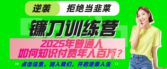 【网创项目终点站-镰刀训练营超级IP合伙人】25年普通人如何通过知识付费实现逆袭【揭秘】-鼎铸网