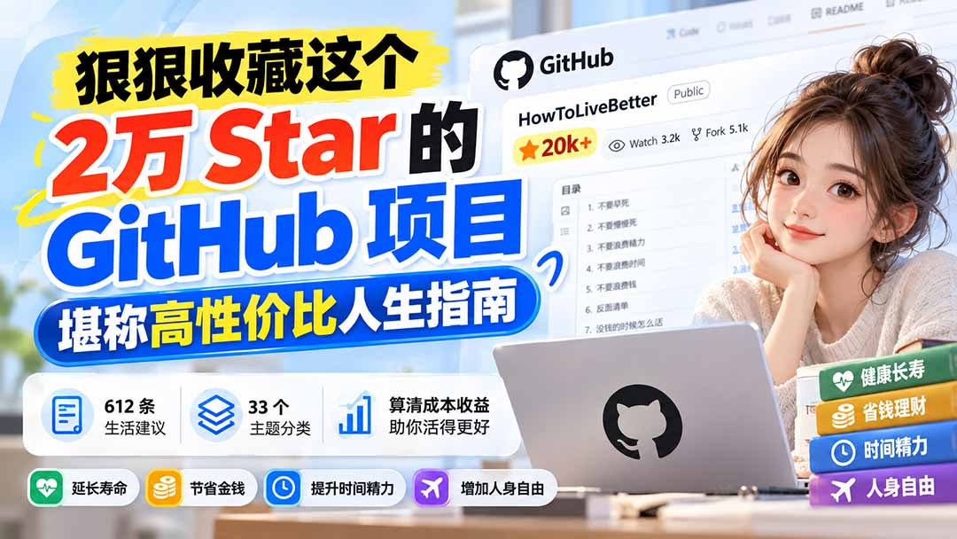 狠狠收藏这个 2 万 Star 的 GitHub 项目，堪称高性价比人生指南。-鼎铸网