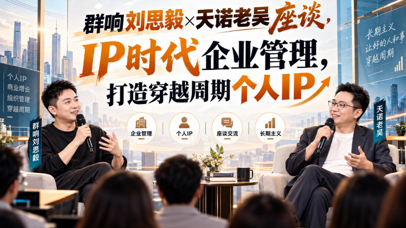 群响刘思毅×天诺老吴座谈,IP时代企业管理,打造穿越周期个人IP-鼎铸网