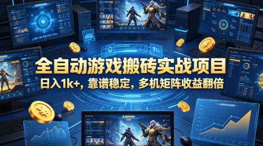 全自动游戏搬砖实战项目,日入1k+,靠谱稳定,多机矩阵收益翻倍【揭秘】-鼎铸网