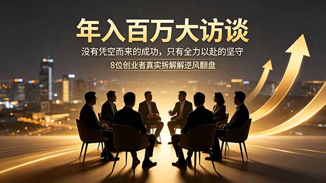 年入百万大访谈:没有凭空而来的成功,只有全力以赴的坚守,8位创业者真实拆解逆风翻盘路-鼎铸网