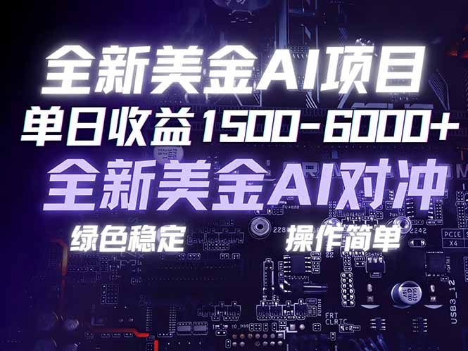 美金AI对冲项目，日入1500-6000+，绿色稳定，操作简单，创业副业首选，可批量放大-鼎铸网