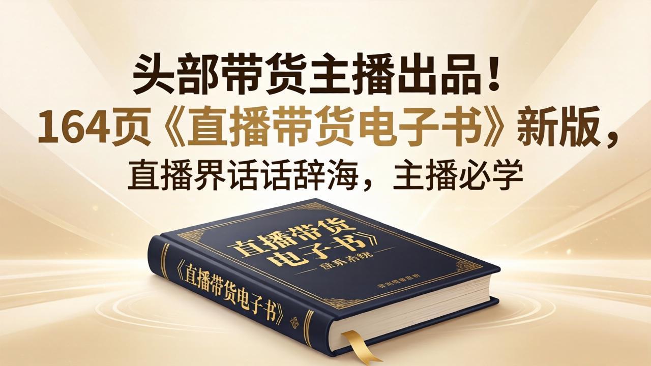 头部带货主播出品!164页《直播带货电子书》新版,直播界话术辞海,主播必学-鼎铸网