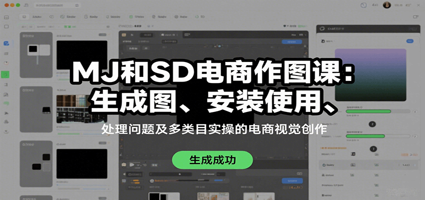 MJ和SD电商作图课：生成图、安装使用、处理问题及多类目实操的电商视觉创作-鼎铸网