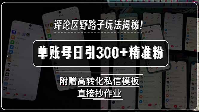 fadd1869daef180bccbef271f655bf7e.jpeg 评论区野路子玩法揭秘!单账号日引300+精准粉,附赠高转化私信模板,直…