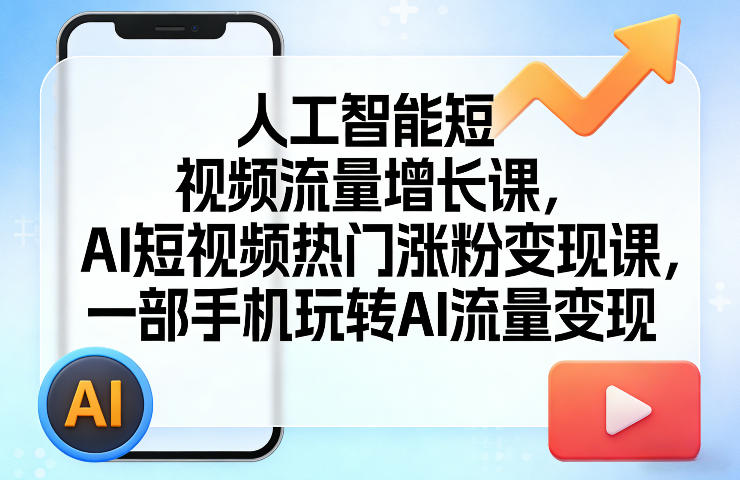 fb4211bfb0e5b6e7495640132f5fc438.jpeg 人工智能短视频流量增长课,AI短视频热门涨粉变现课,一部手机玩转AI流量变现