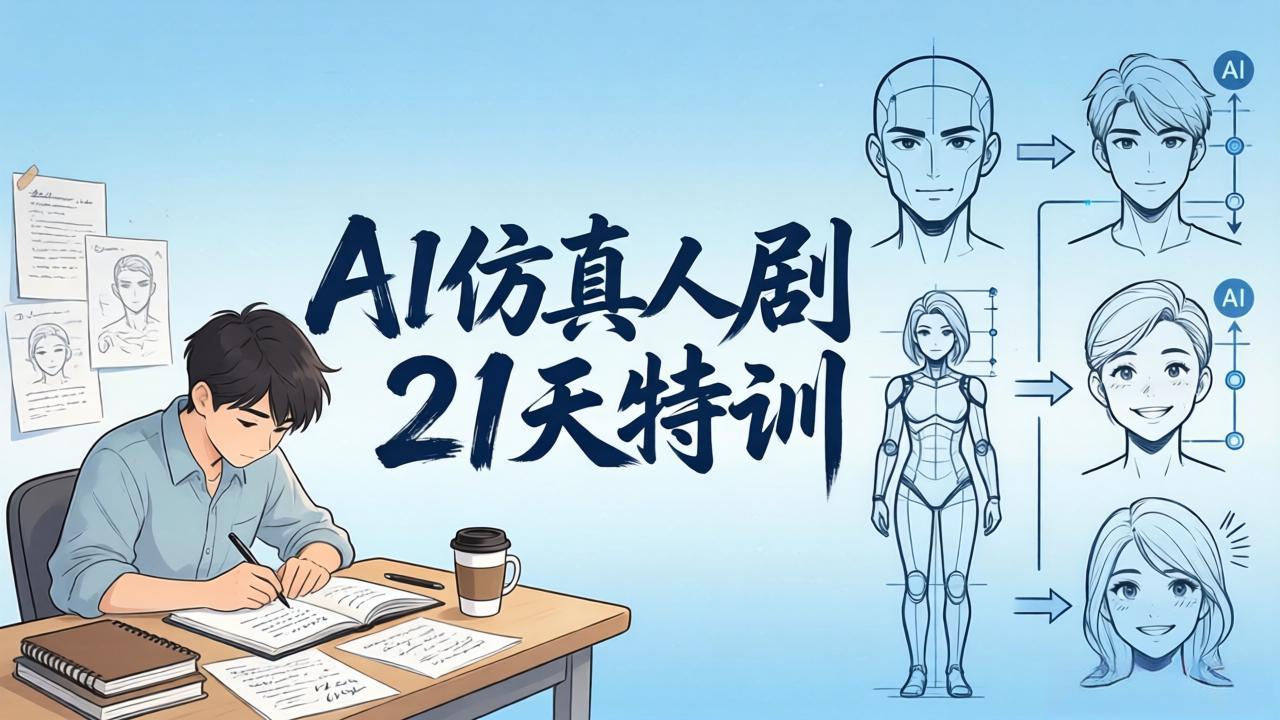 fb52f6f721811bf02f9519ff3430c0ef.jpeg AI仿真人剧21天特训-更新:从剧本到成片全流程实战,掌握角色一致性与变现方法