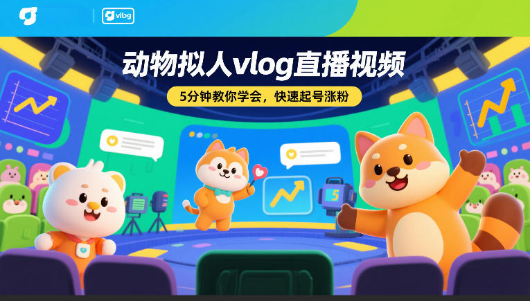 动物拟人vlog直播视频,5分钟教你学会,快速起号涨粉-鼎铸网